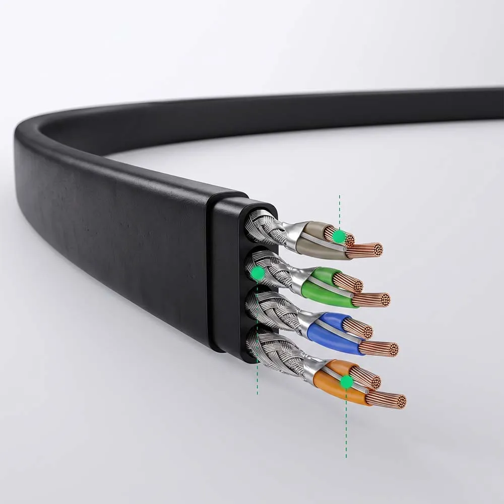 UGREEN 50180 NW102 Cat 6 U/UTP 15m Ethernet Flat Cable Black