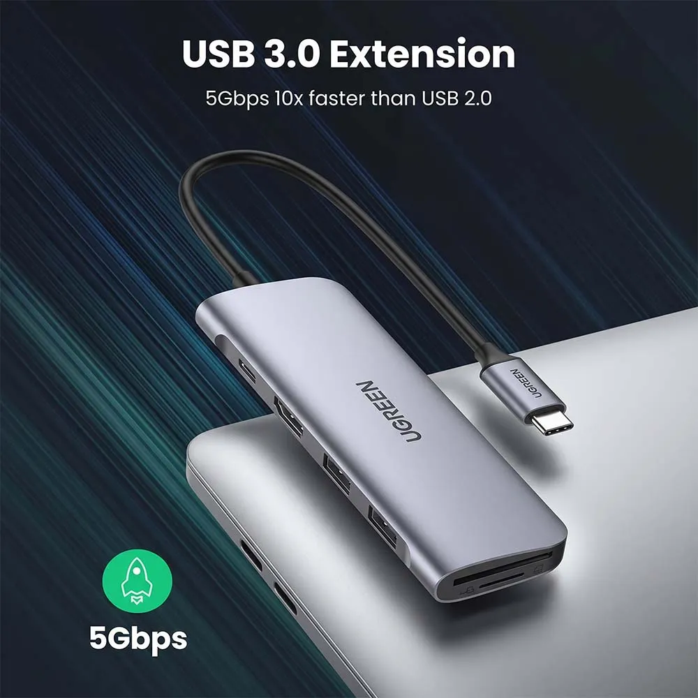 UGREEN 70411 6-in-1 USB-C Multifunctional Hub Adapter