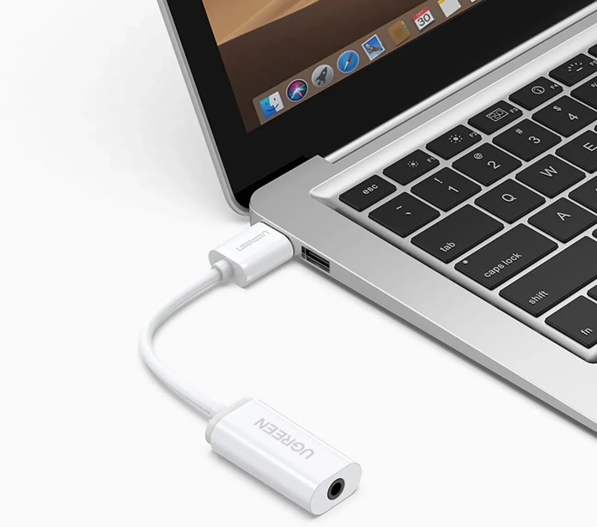 UGREEN 30712 US206 USB-A Male to 3.5mm Aux Cable White