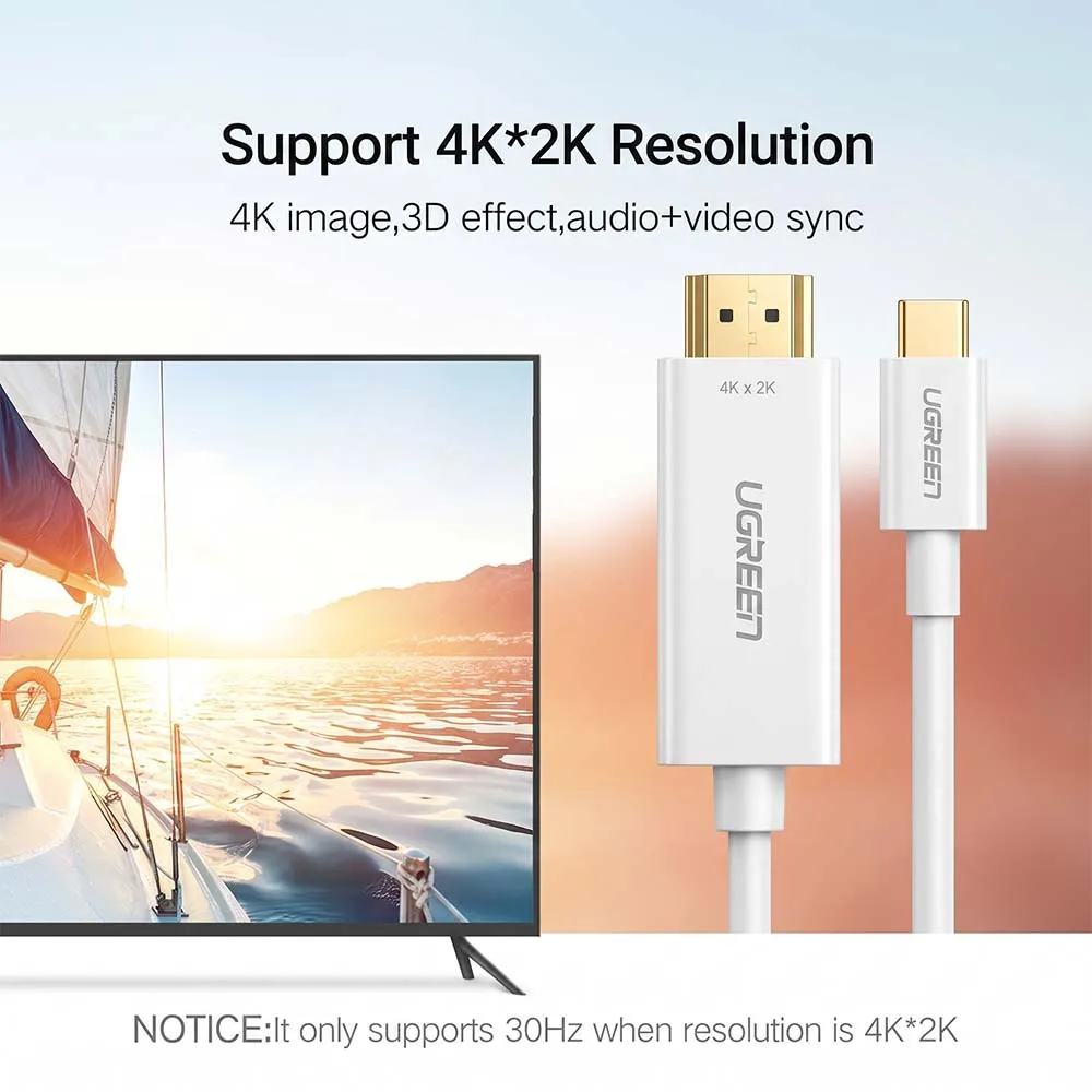 UGREEN 30841 MM121 1.5m USB-C to HDMI Cable Gray
