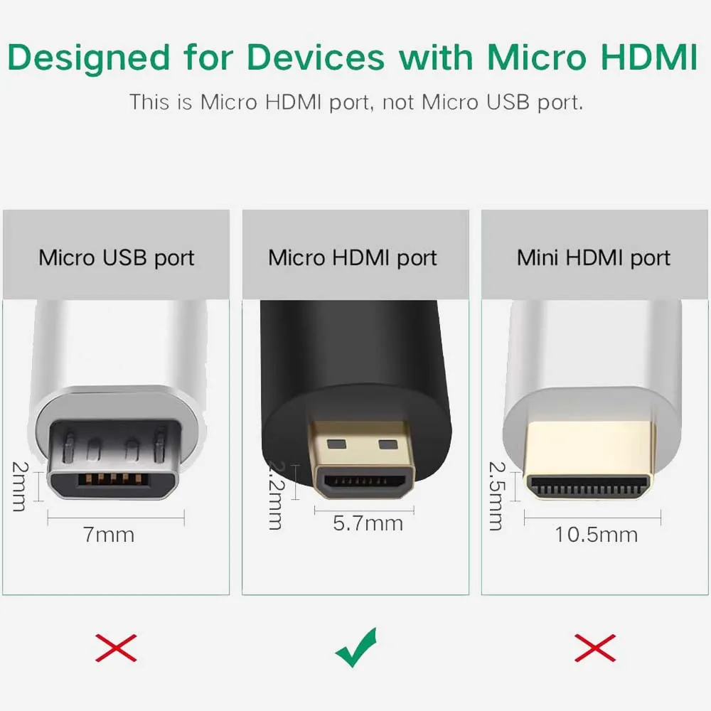 UGREEN 20106 Micro HDMI Male to HDMI Female Adapter Black