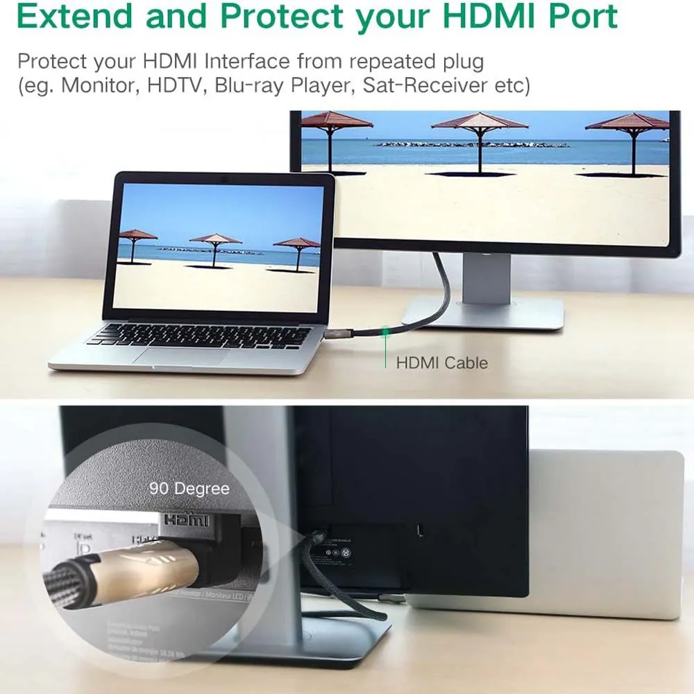 UGREEN 20109 HD112 HDMI Male to Female Adapter Down Angle
