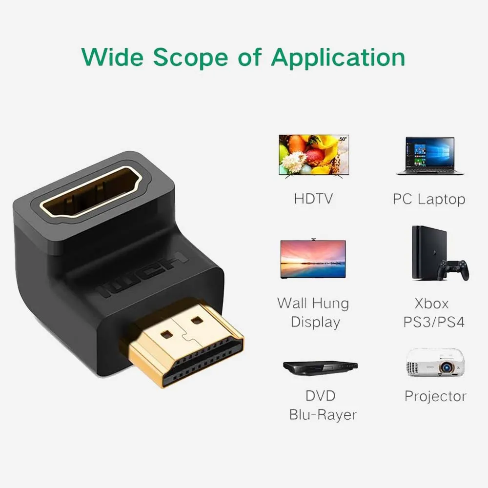 UGREEN 20109 HD112 HDMI Male to Female Adapter Down Angle