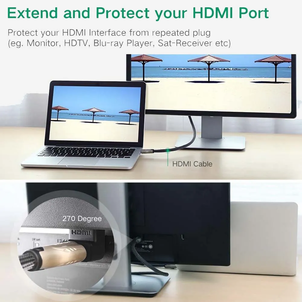 UGREEN 20110 HD112 HDMI Male to Female Adapter Up Angle