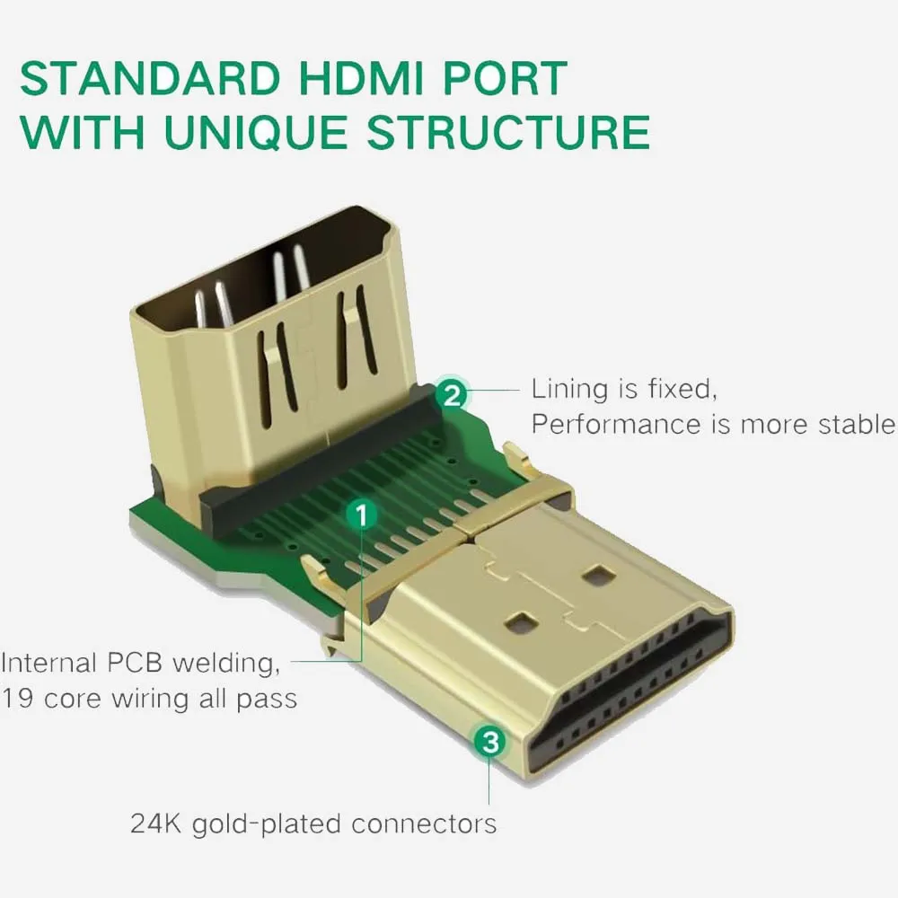 UGREEN 20110 HD112 HDMI Male to Female Adapter Up Angle