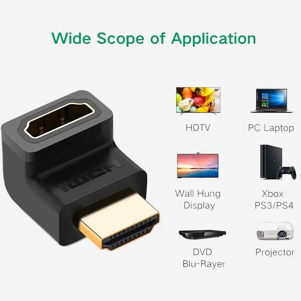 UGREEN 20110 HD112 HDMI Male to Female Adapter Up Angle
