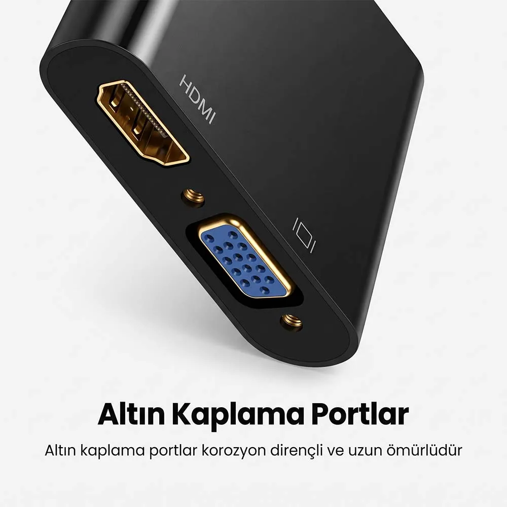 UGREEN 40744 CM101 HDMI to VGA + HDMI Converter Black