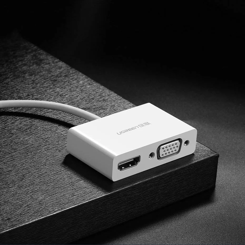 UGREEN 30843 MM123 USB Type C to HDMI+VGA Converter White