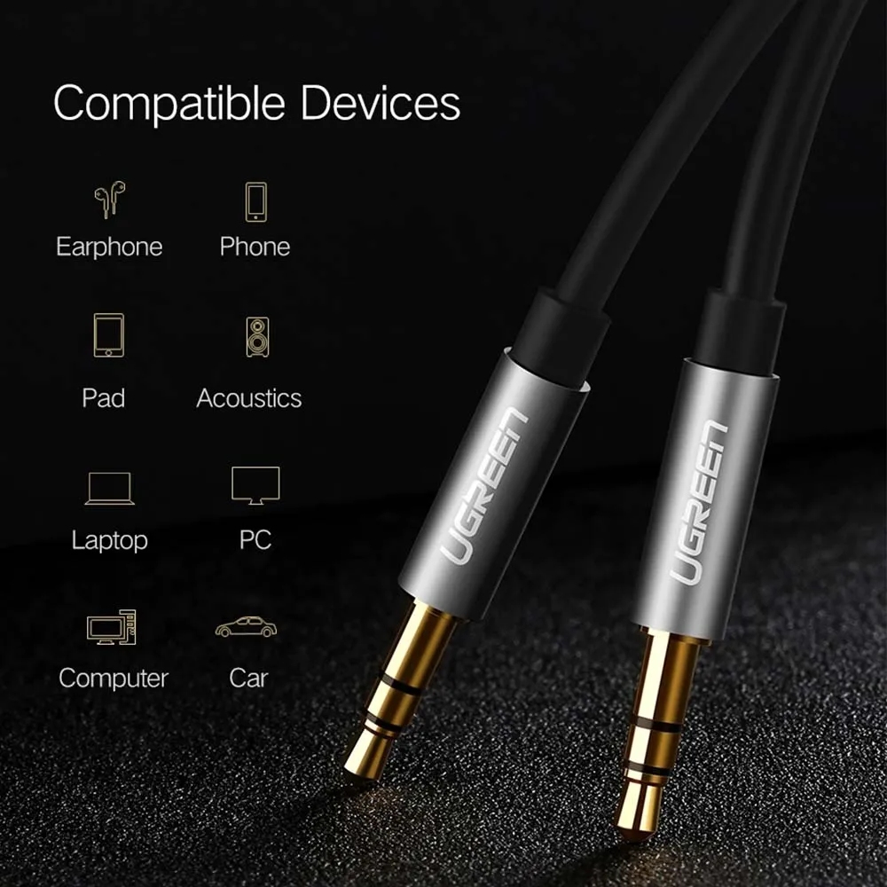 UGREEN 10734 AV119 1.5m 3.5mm Male to 3.5mm Male Cable Black