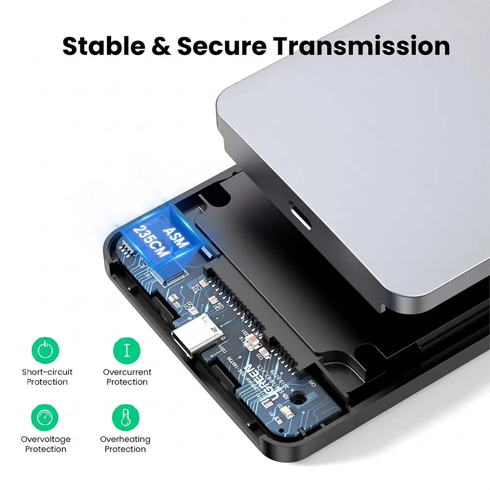 UGREEN 70498 USB-C SATA Hard Drive Enclosure for 2.5" HDD/SSD