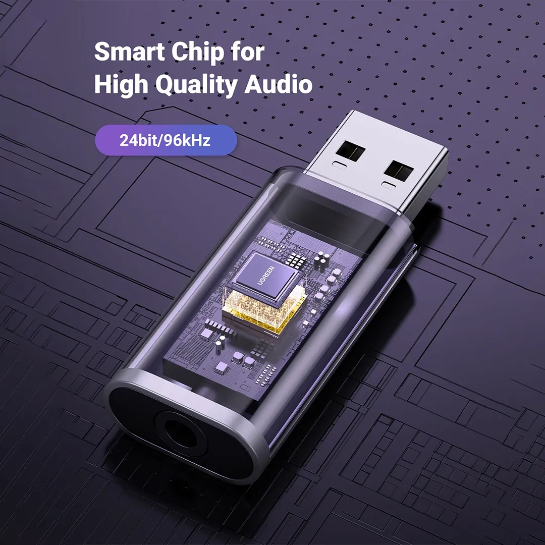 UGREEN 80864 CM383 USB 2.0 to 3.5mm-Audio Adapter