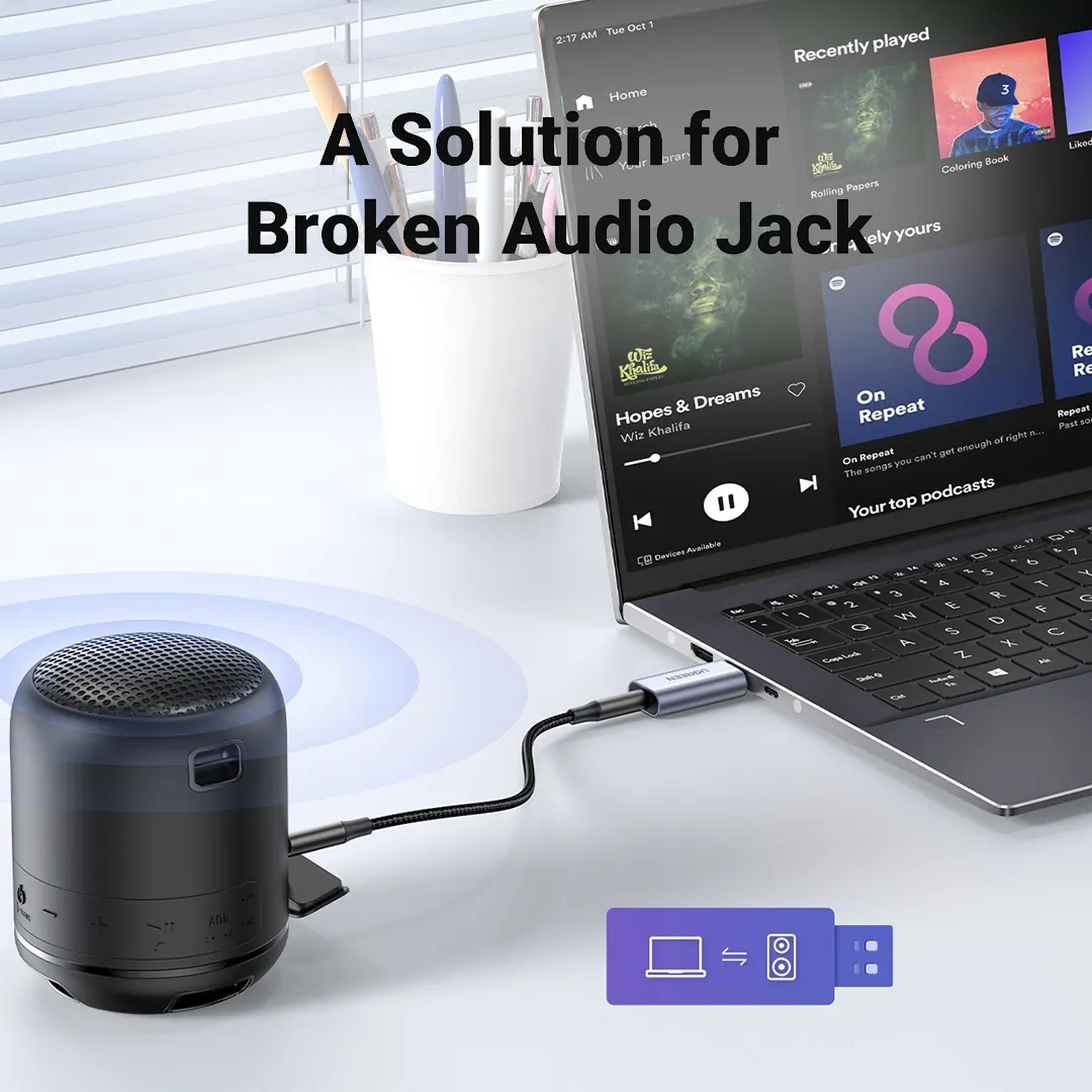 UGREEN 80864 CM383 USB 2.0 to 3.5mm-Audio Adapter
