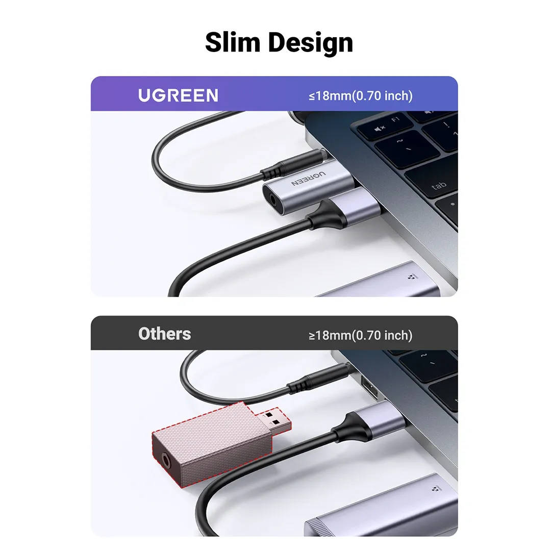 UGREEN 80864 CM383 USB 2.0 to 3.5mm-Audio Adapter