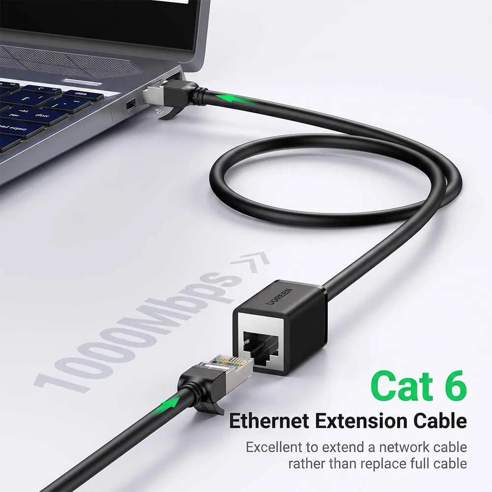 UGREEN 11282 Cat6 3m RJ45 Extender Male to Female Ethernet Cable Black