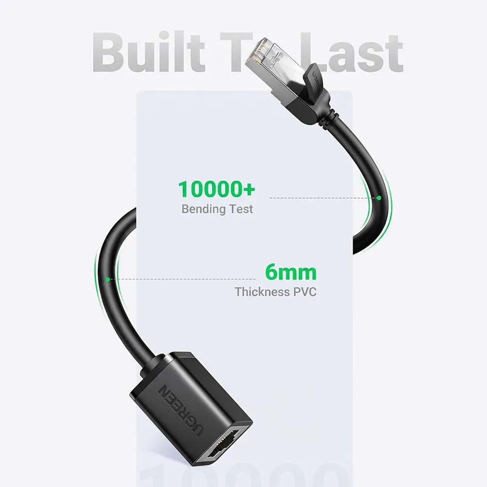 UGREEN 11281 NW112 Extension Cable Ethernet RJ45 Cat 6 FTP 1000Mbps 2m Black