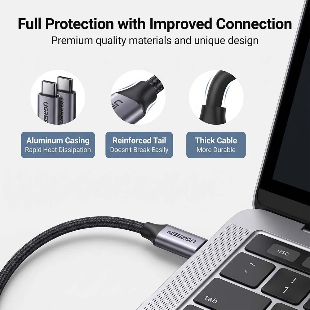 UGREEN 50751 1.5m USB-C to USB-C Cable Gray