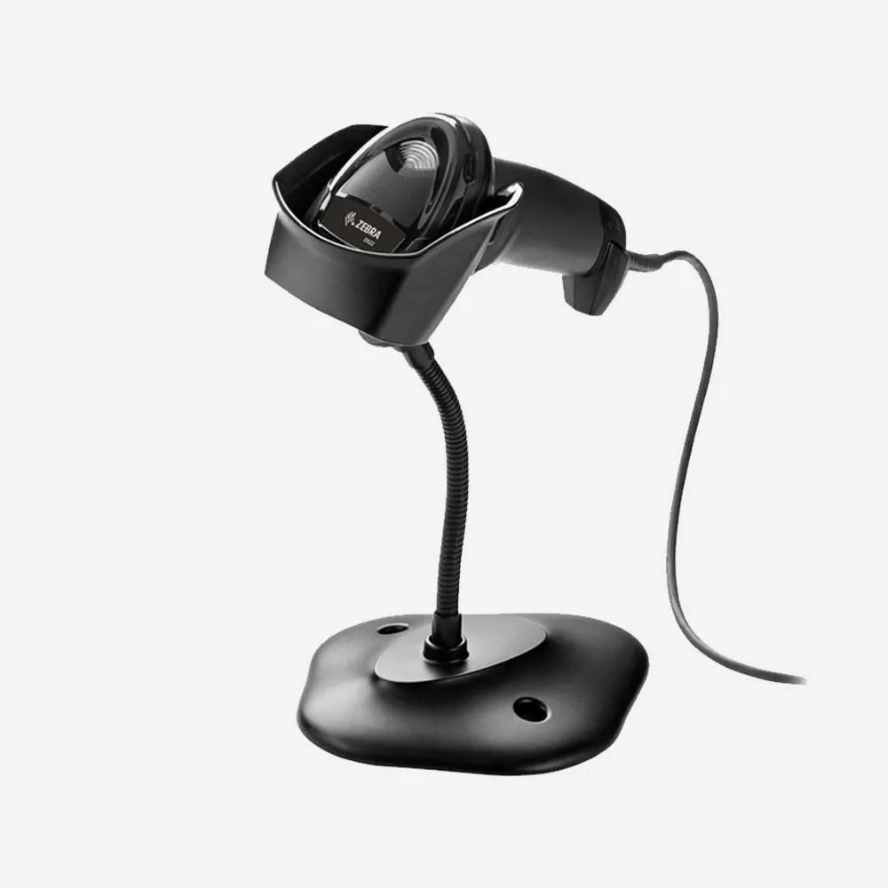 Zebra LI2208 Handheld Wired Barcode Scanner With Stand