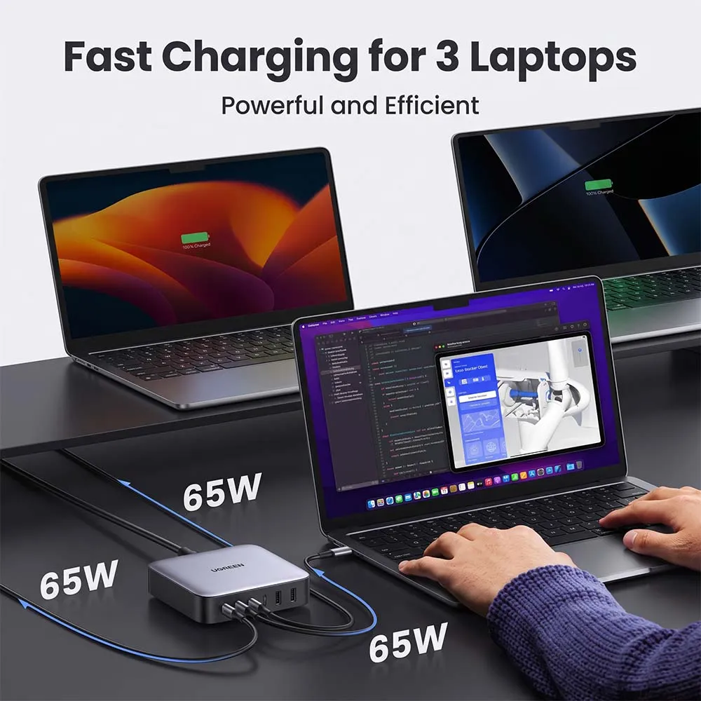 UGREEN 40914 Nexode CD271 200W GaN Desktop Fast Charger with Power Delivery 4x USB-C 2x USB-A