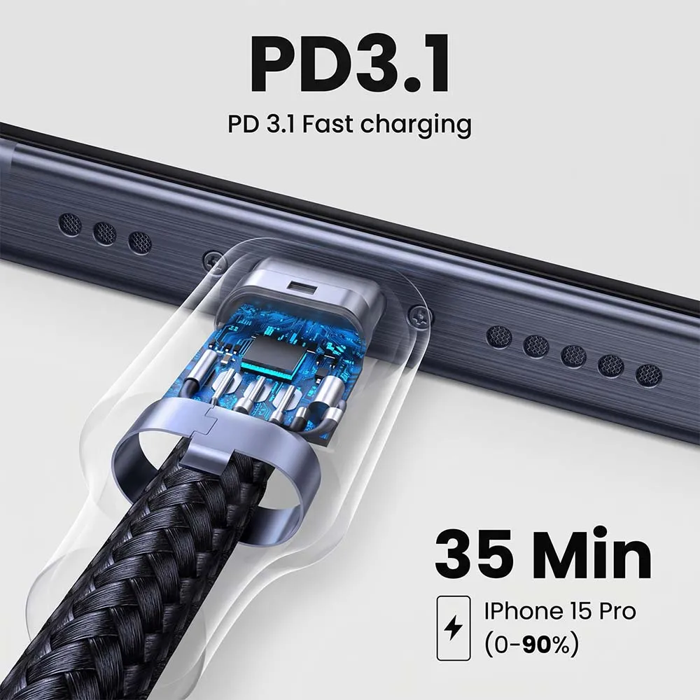 UGREEN 80150 240W 1m USB-C to USB-C Cable Black