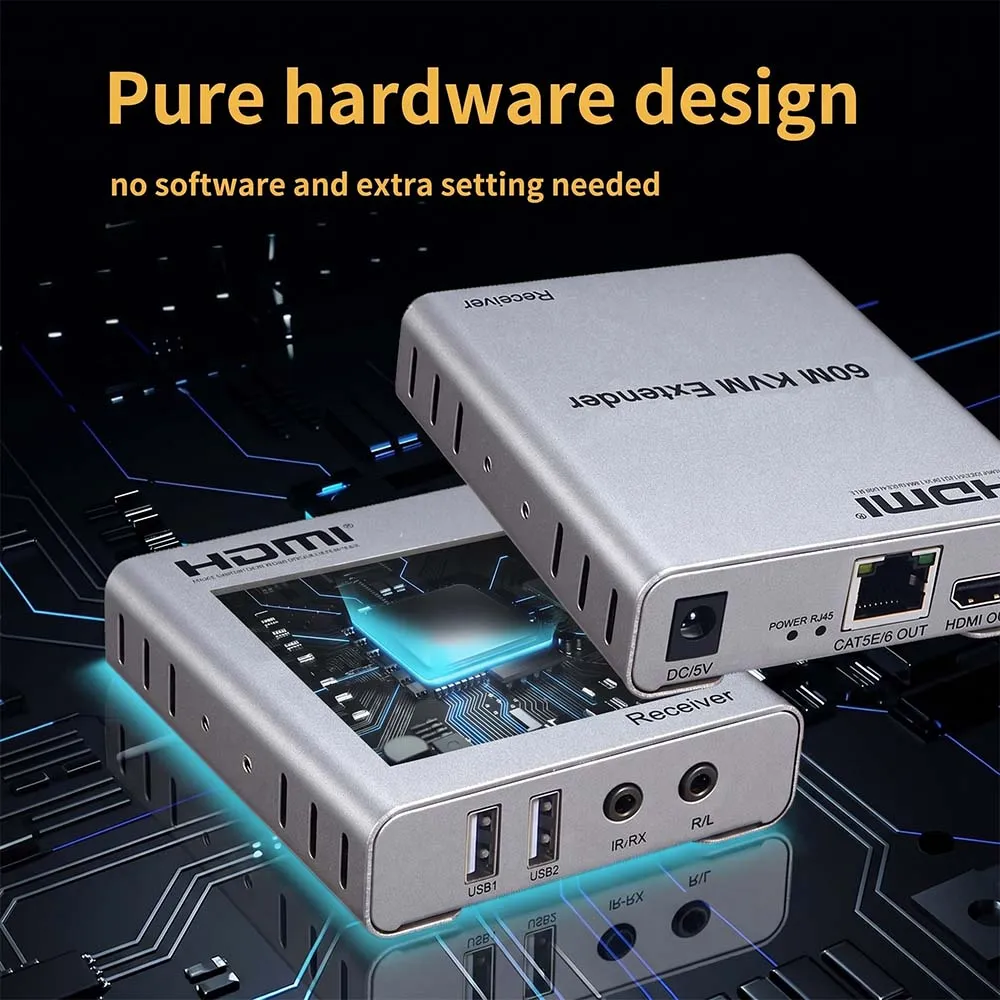 HDTV Extender 60M KVM Audio IR USB Keyboard & Mouse Support