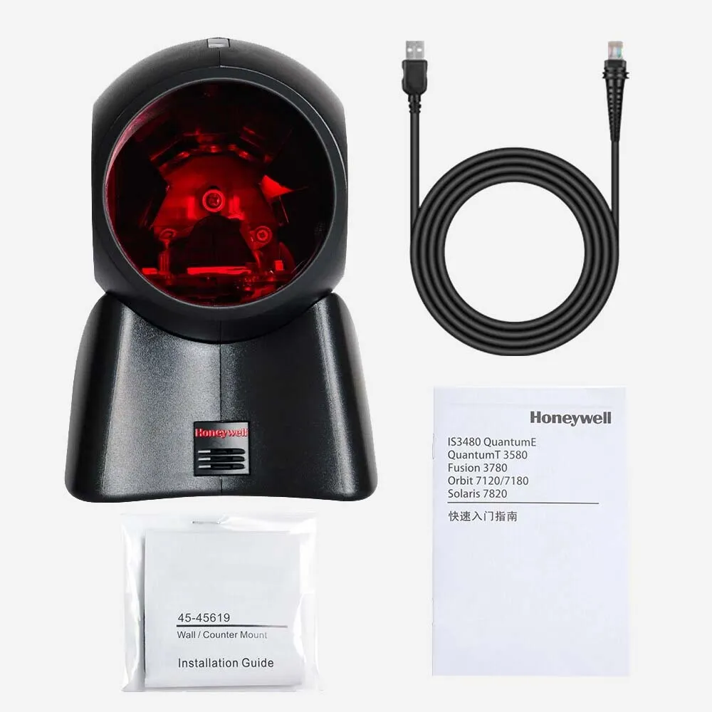 Honeywell Orbit 7120 MK7120-31A38 Hands Free Omnidirectional 1D Barcode Scanner USB POS Black