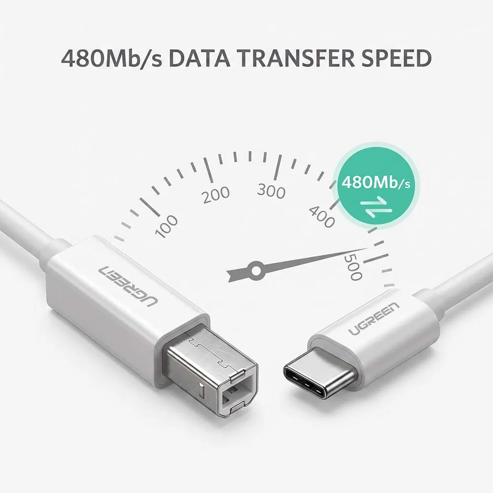 UGREEN 40417 USB-C to USB-B Printer Cable 1.5m White
