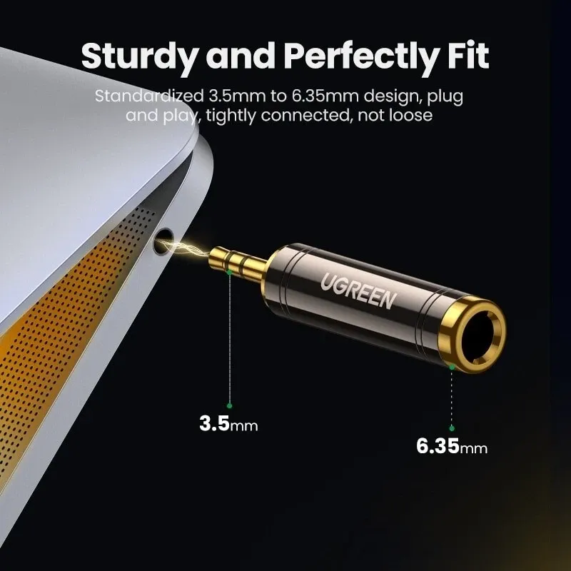 UGREEN 60711 AV168 3.5mm Male to 6.35mm Female Pure Copper Adapter
