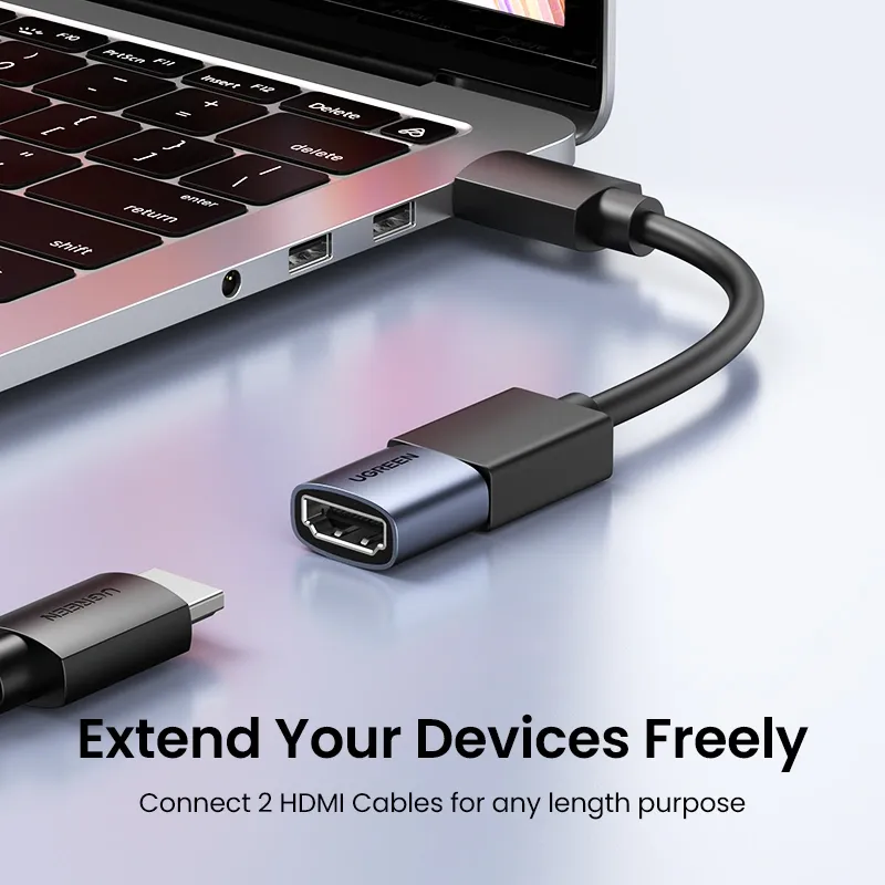 UGREEN 90592 8K HDMI Female to Female Extension Coupler Adapter Gray
