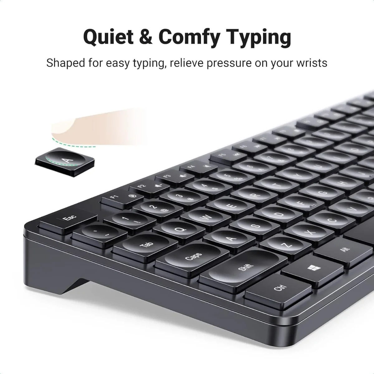 UGREEN 45248EG MK006 Wireless Keyboard Mouse Combo Arabic English Black