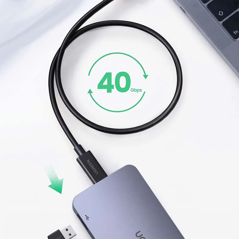 UGREEN 30389 US501 0.8m USB-C to USB-C 100W Cable Black
