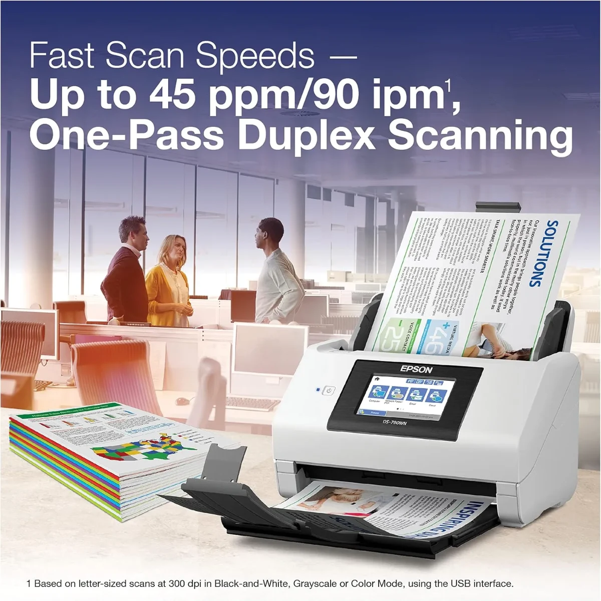Epson WorkForce DS-790WN High Speed Document Scanner for Office USB Ethernet Wireless