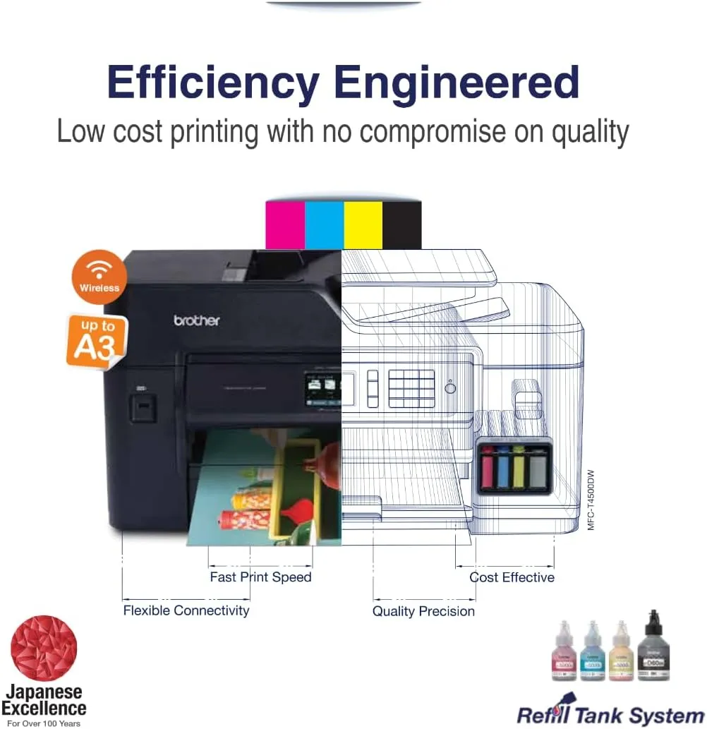 Brother MFC-T4500DW A3 Color Multifunction Ink Tank Printer