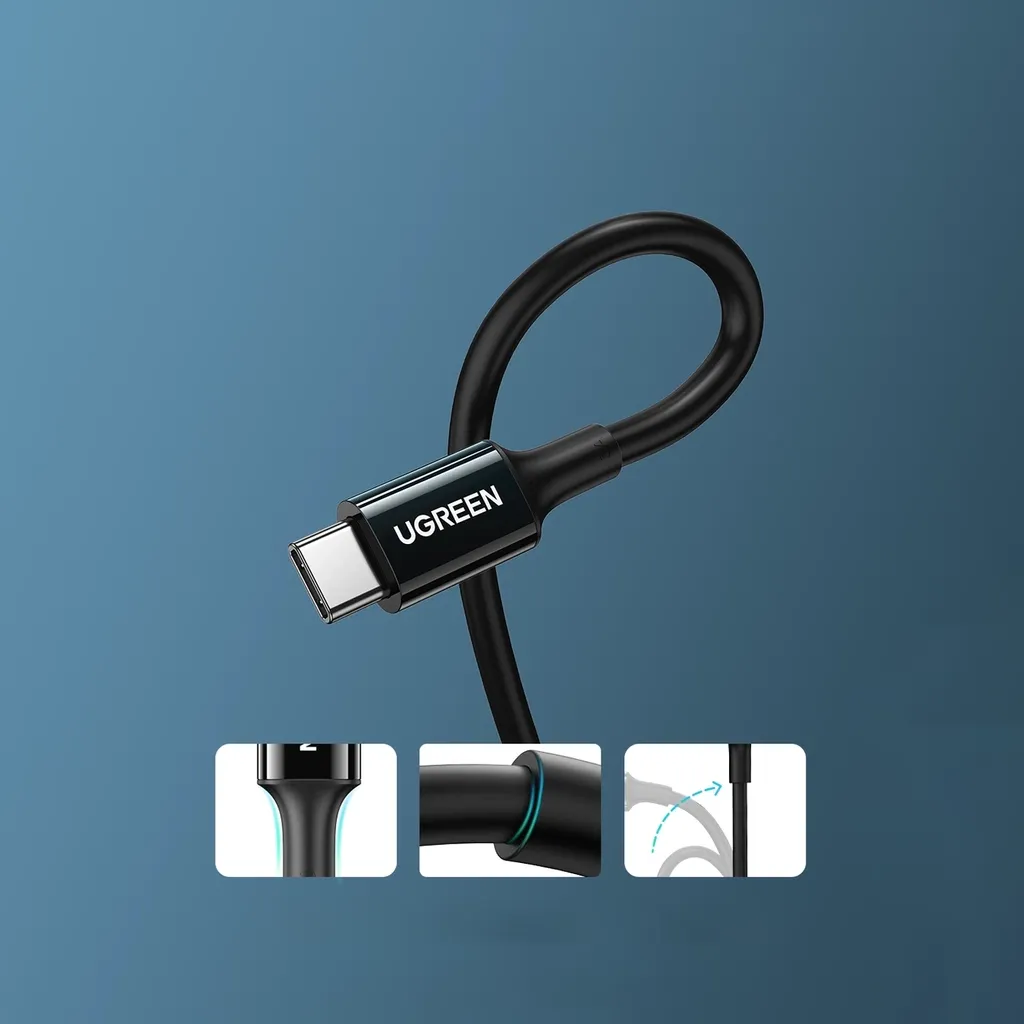 UGREEN 80371 US300 USB-C to USB-C 100W Data Cable 1m Black