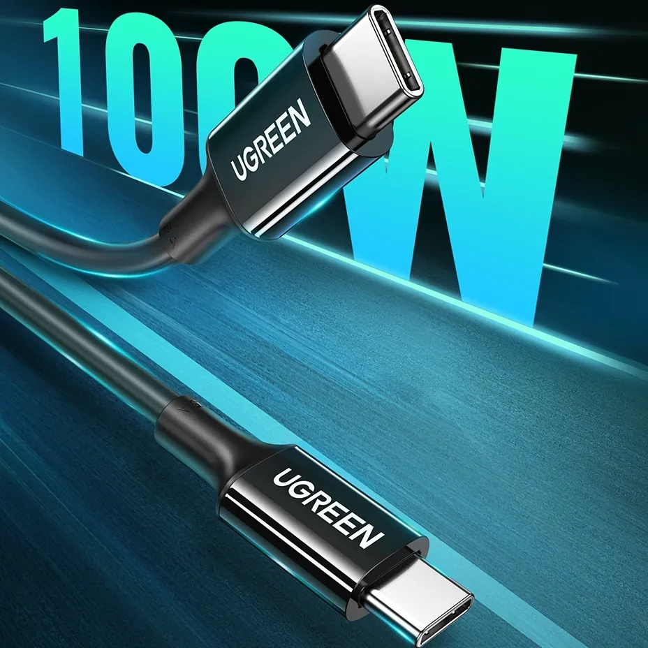 UGREEN 80371 US300 USB-C to USB-C 100W Data Cable 1m Black