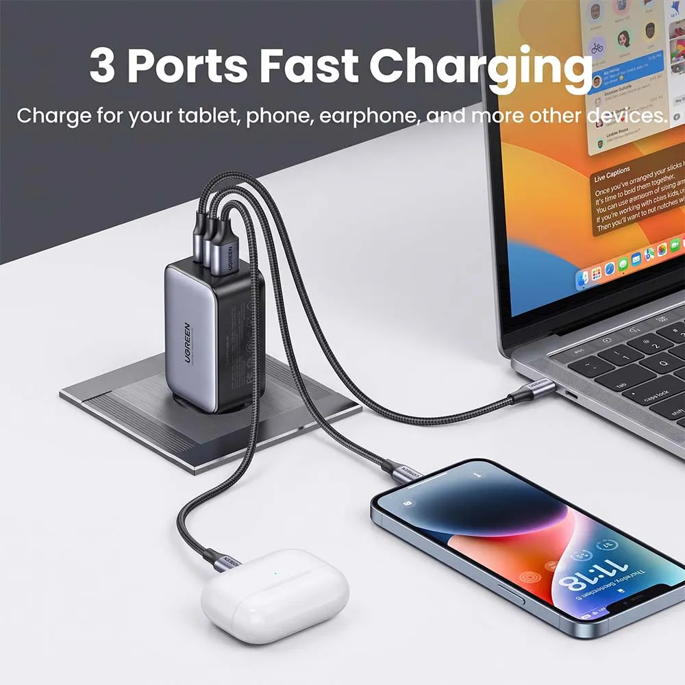 UGREEN 10335 CD244 65W GaN Fast Charger Gray
