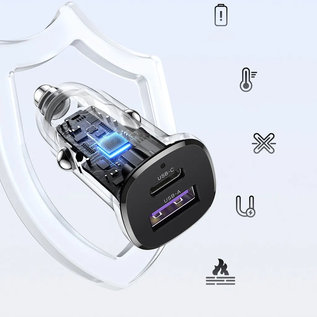 UGREEN 25845 EC305 30W 2-Port Fast Car Charger Black