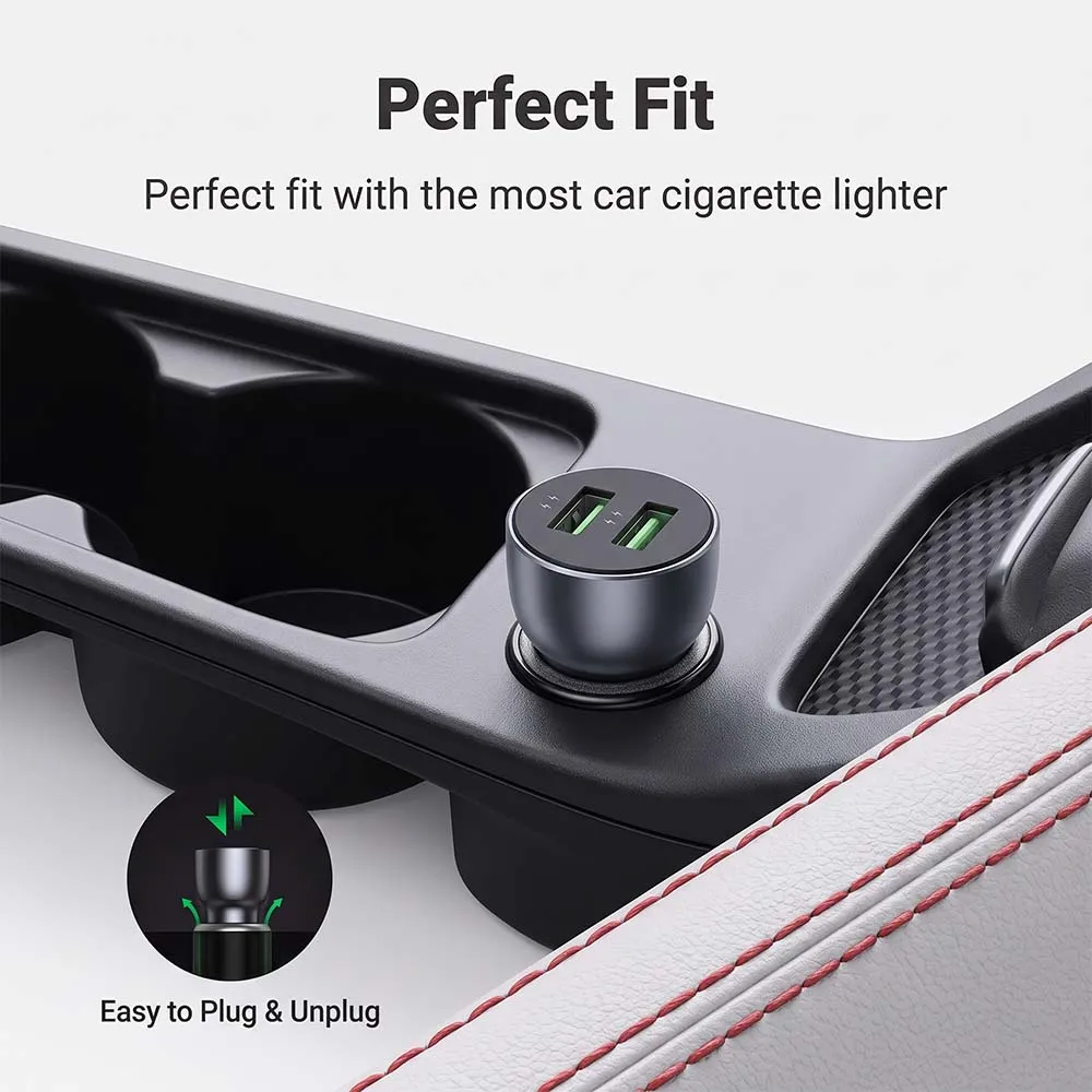 UGREEN 10144 CD213 36W Dual USB Fast Car Charger
