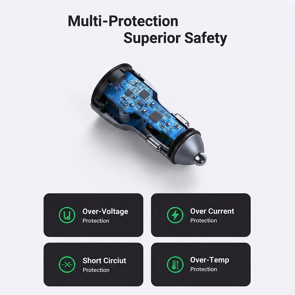 UGREEN 10144 CD213 36W Dual USB Fast Car Charger