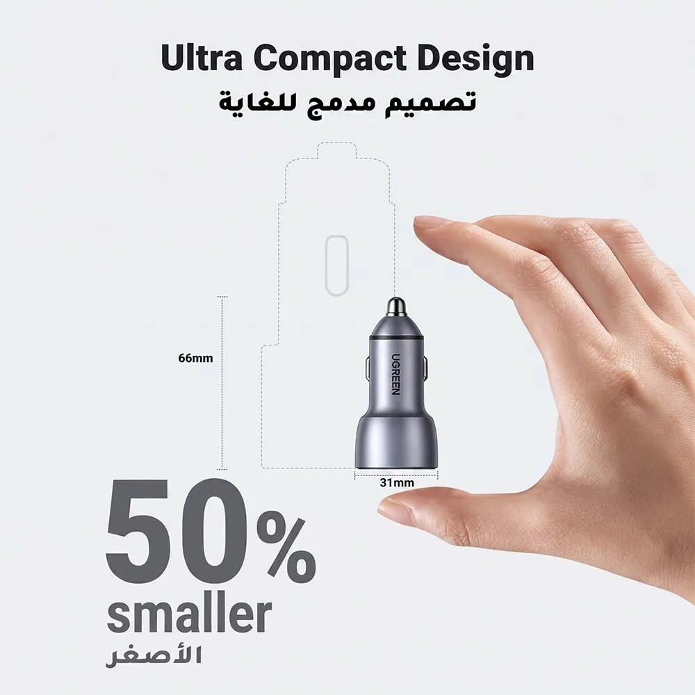UGREEN 70594 CD213 50W Dual USB-C Car Charger