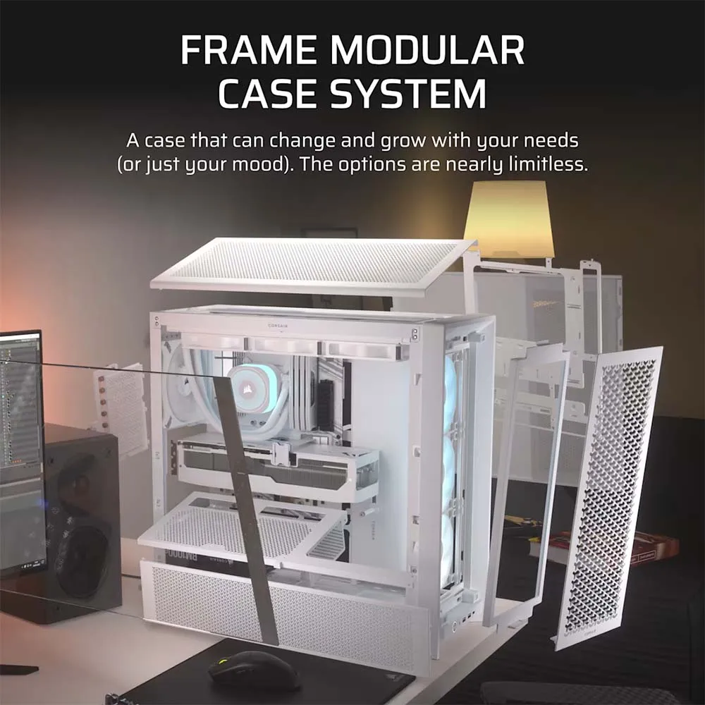 CORSAIR FRAME 4000D RS ARGB Modular Mid Tower PC Case White