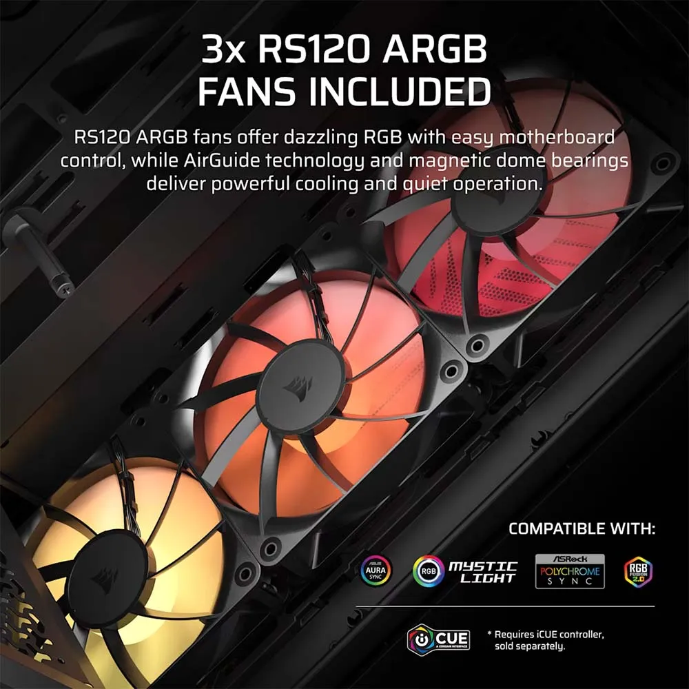CORSAIR 3200D RS ARGB Mid-Tower PC Case - Smoke