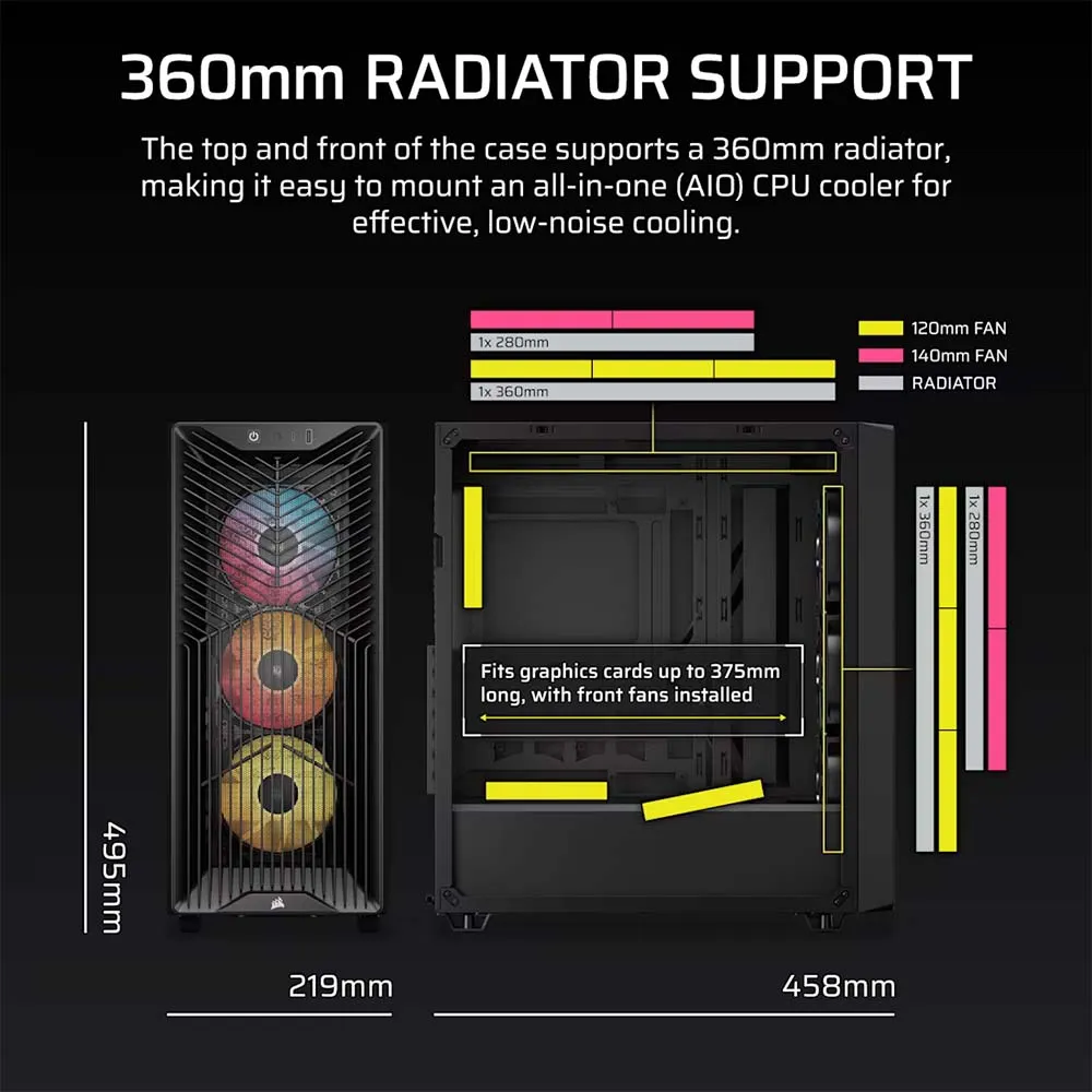 CORSAIR 3200D RS ARGB Mid-Tower PC Case - Smoke