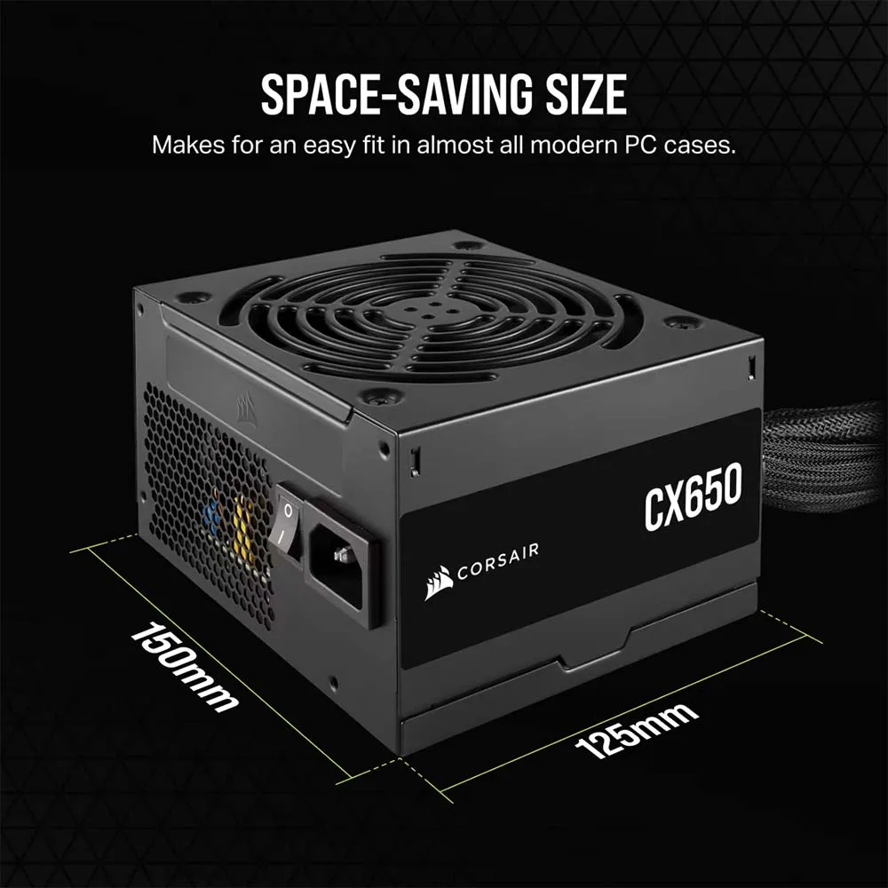 CORSAIR CX650 Power Supply 650W 80 Plus Bronze Non-Modular ATX Black