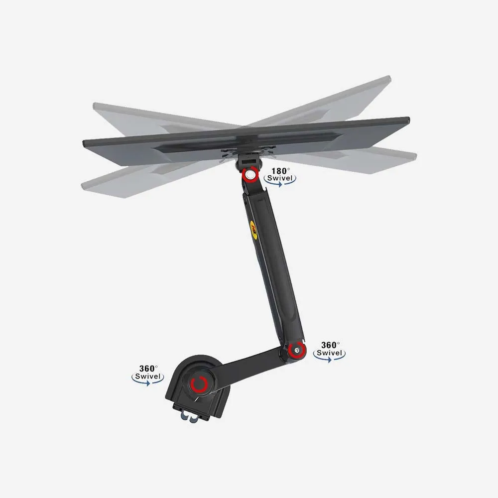 North Bayou H180 Dual Monitor Mount Gas Spring Arm 17–27 inch Full Motion