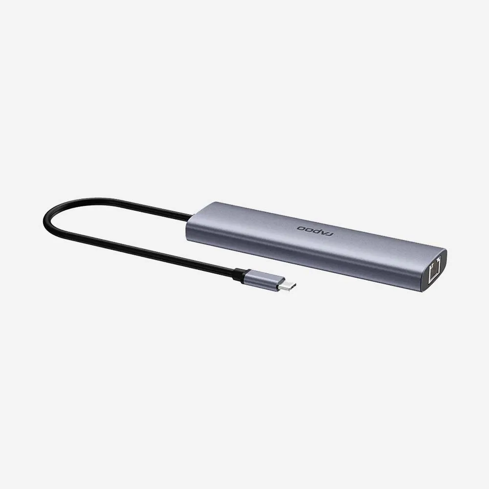 Rapoo XD71 USB-C 7 in 1 Multifunction Docking Station Silver Grey