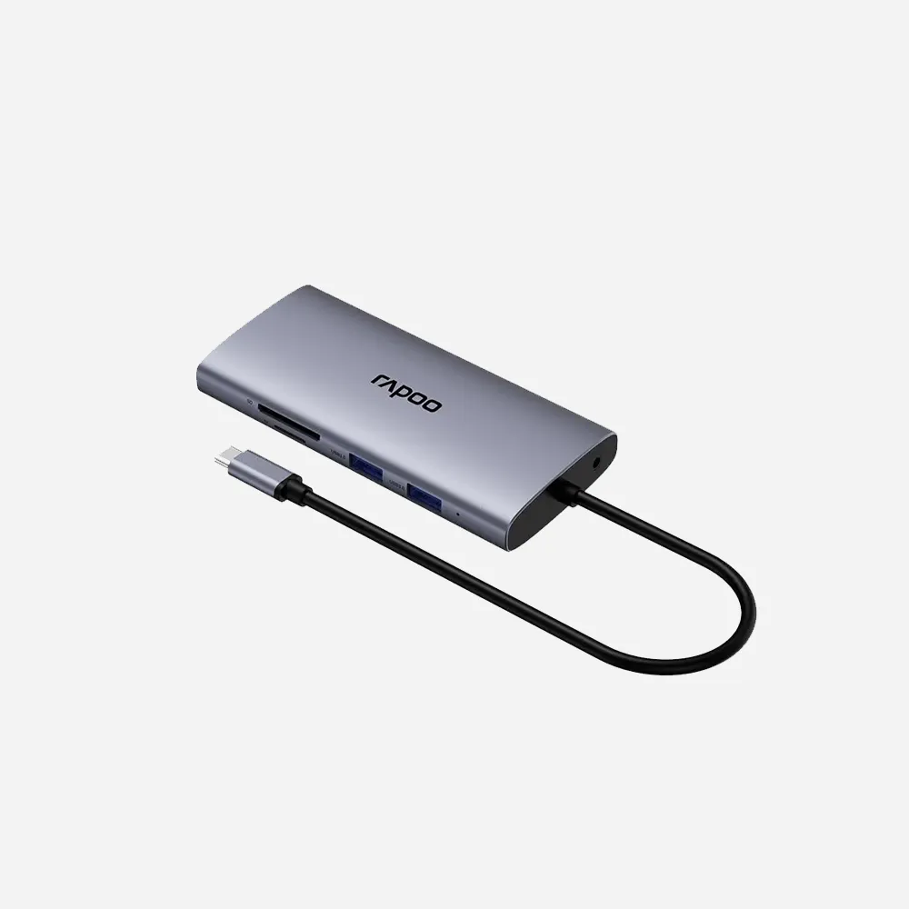 Rapoo XD101 USB-C 10 in 1 Multifunction Docking Station Silver Grey