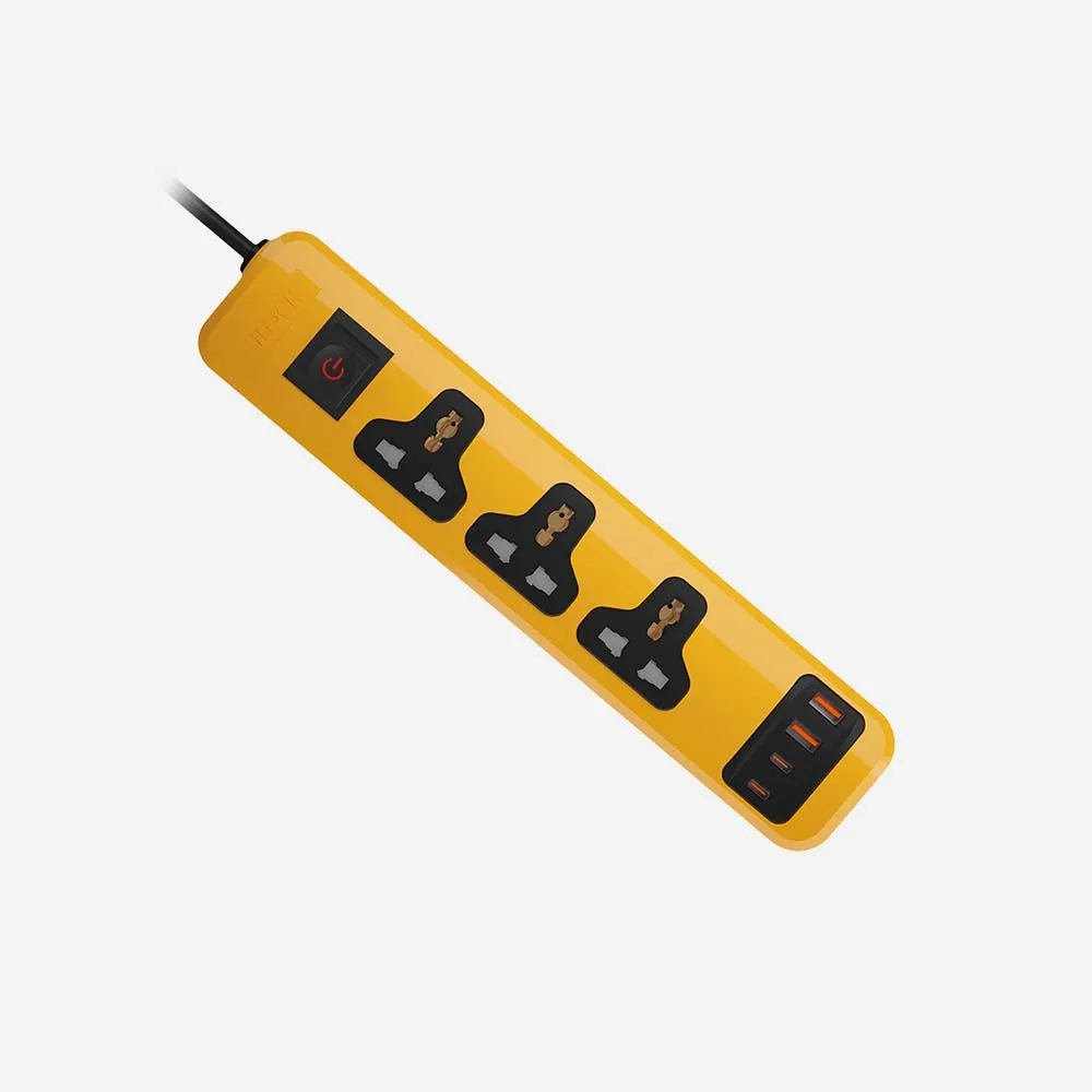 iLOCK 5108 Power Strip 3 Universal Outlets 2USB-C 2USB-A Fast Charging 2m