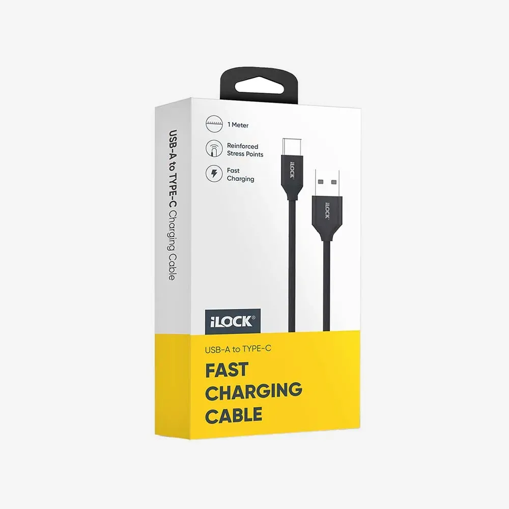 iLOCK 5087 USB-A to Type-C 25W Cable Fast Charging Data Sync 1m
