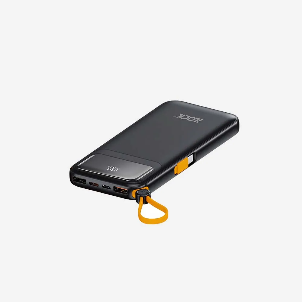 iLOCK 5098 Power Bank 10,000mAh Four Ports LED Display Fast Charging Side Cables