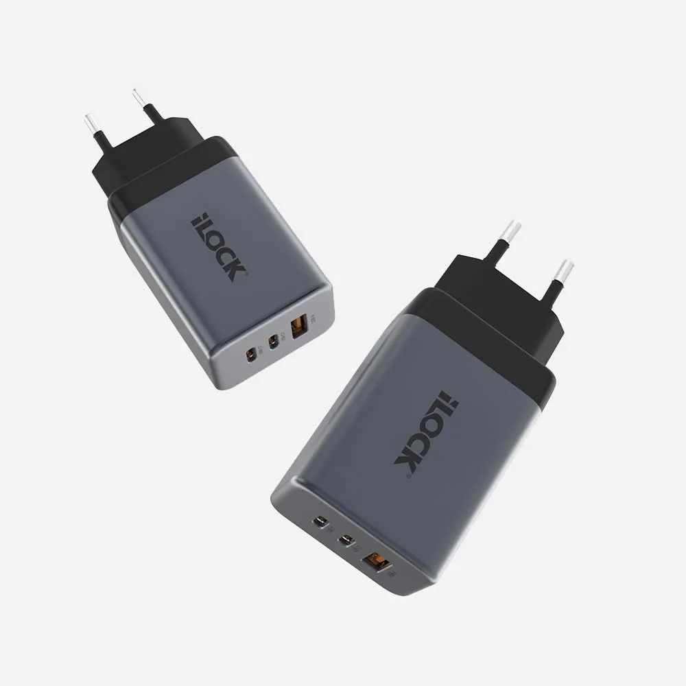 iLOCK 5148 Wall Fast Charger 65W 2USB-C USB-A